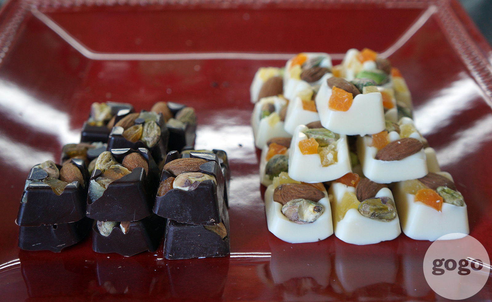 Chocolate with nut and dried fruits