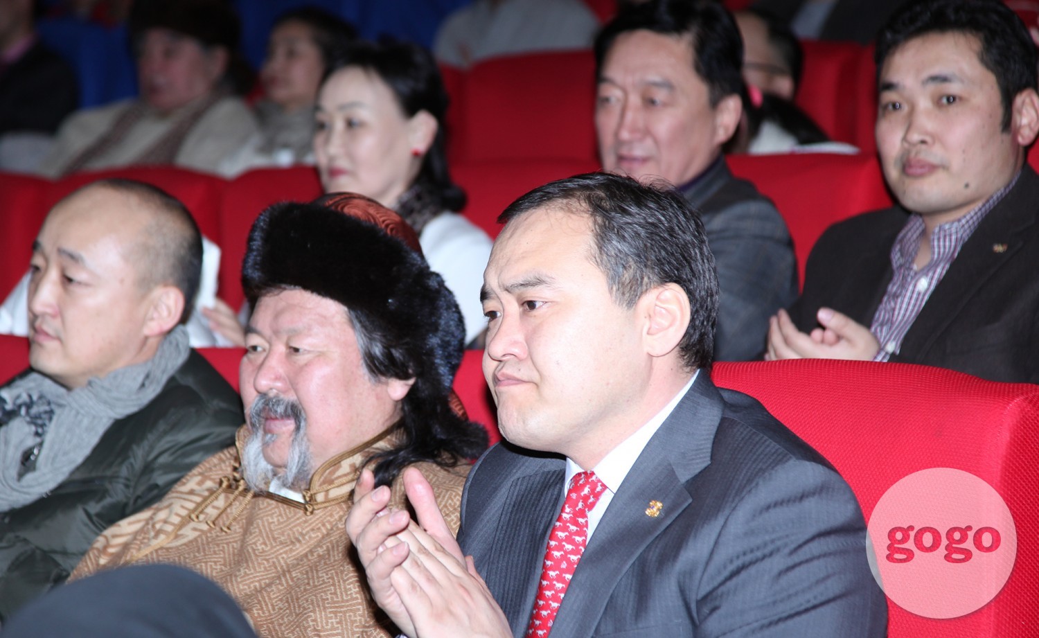 Poet U.Khurelbaatar with Minister of Education, Culture and Science L.Gantumur