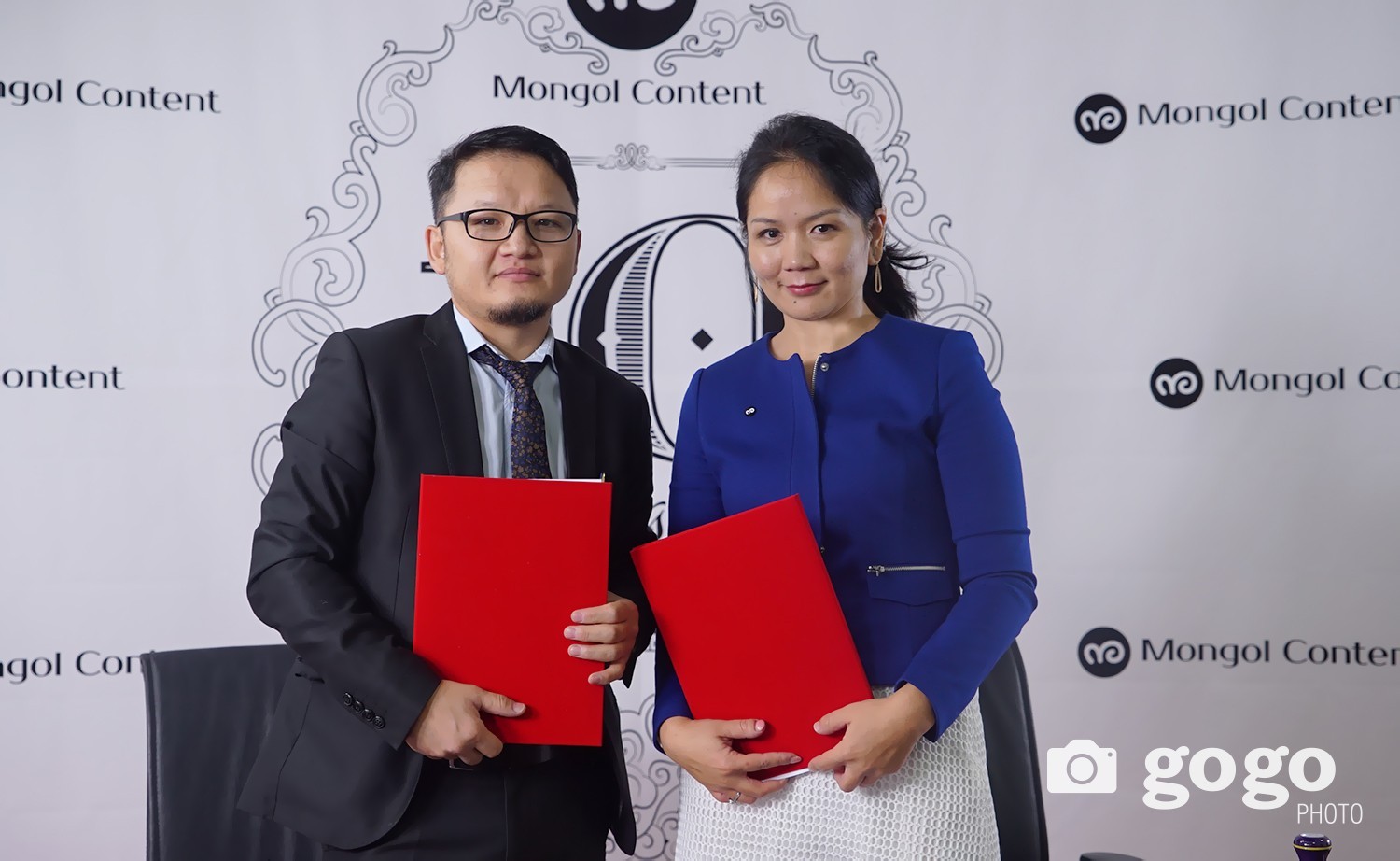Cooperation agreement signed by Head of MCPP B.Lkhagvasuren and CEO of Mongol Content LLC G.Gantuya 