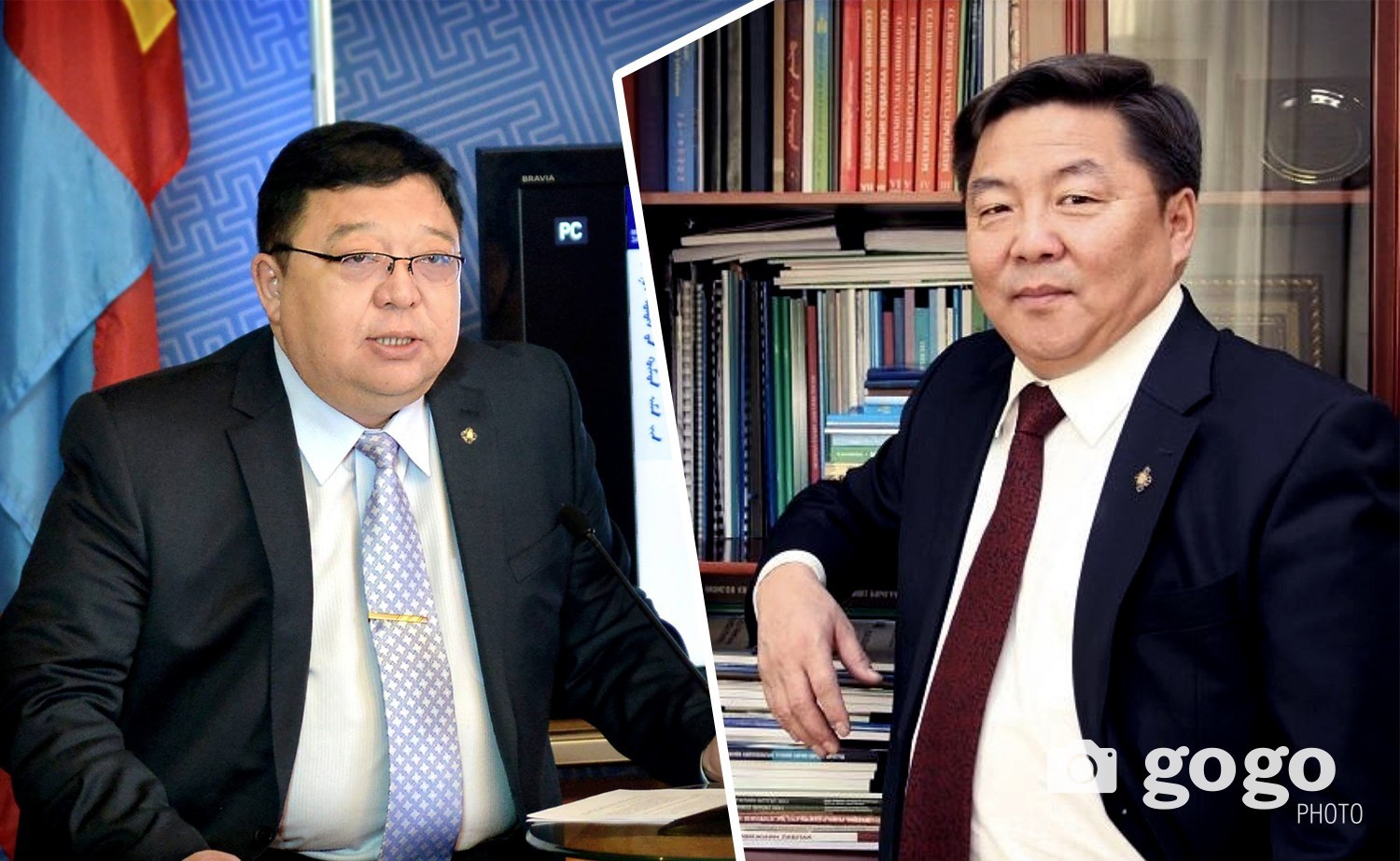 S.Erdene /Left - DP caucuses leader/ ; D.Khayankhyarvaa /Right - MPP caucuses leader/