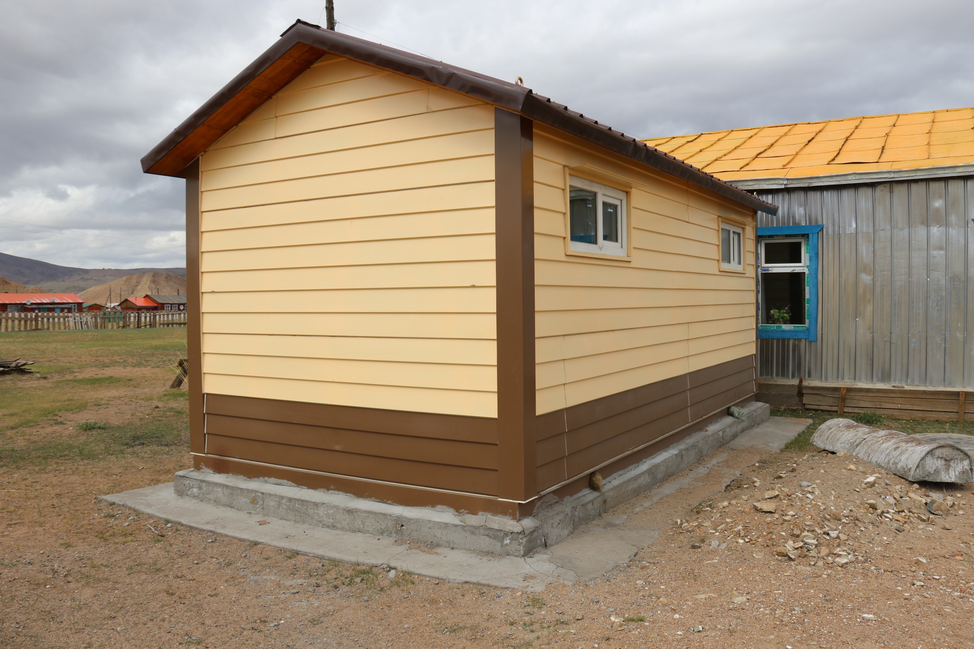 The WASH Container House can be attached to a building or to a ger. If and when the time comes, the WASH Container House can be moved and reattached in a different location making it a sustainable long term investment.