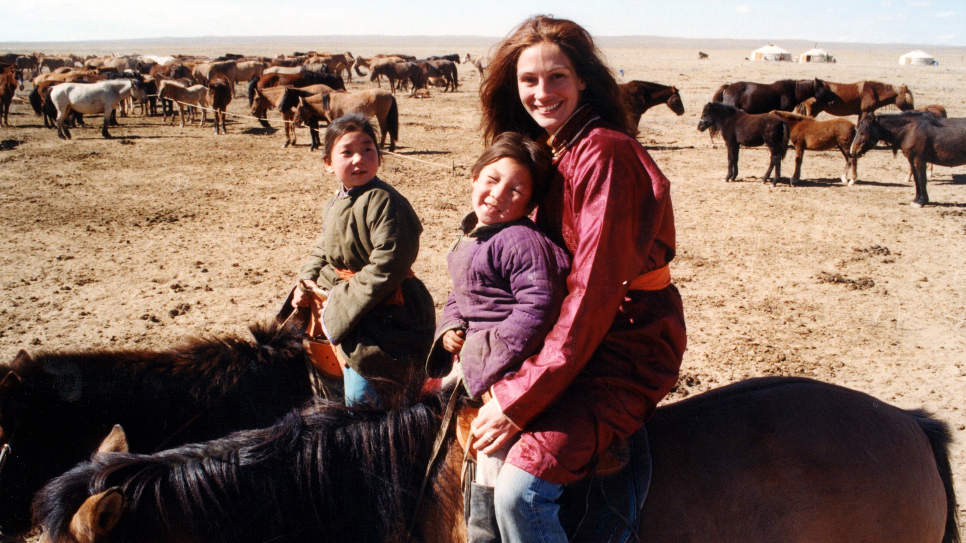 Internationally acclaimed superstar actress Julia Roberts visited Mongolia in 1999
