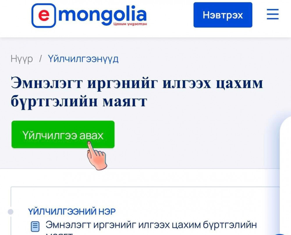 13А маягтыг E-Mongolia-гаас ингэж авна